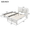Full Size Upholstery Platform Bed With Trundle,Trundle Can Be Flat Or Erected - Beige