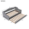 Twin Long Size Daybed With LED Belt And Trundle - Gray