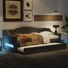 Twin Long Size Daybed With LED Belt And Trundle - Gray
