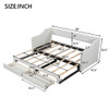 Twin Long To King Size Upholstered Daybed With 2 Drawers - Beige