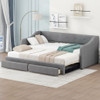 Twin Long To King Size Upholstered Daybed With 2 Drawers, Foam-Padded Sides And Back - Gray