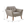 Mid - Century Lounge Chair With Button Tufting - Light Gray