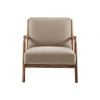 Mid - Century Lounge Chair With Upholstered Seat - Taupe