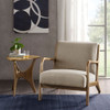 Mid - Century Lounge Chair With Upholstered Seat - Taupe