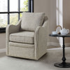 Wide Seat Swivel Arm Chair With 360 Degree Rotation - Gray