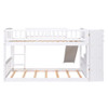 Twin Over Twin Stairway Bunk Bed & Two Drawers And Slide - White