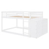 Full Over Full Bunk Bed With Storage And Shelves And Elegant Durable Design - White