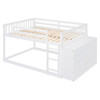 Full Over Full Bunk Bed With Storage And Shelves And Elegant Durable Design - White