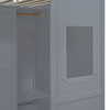 Full Size Loft Stylish Bed With Ladder And Wardrobe - Gray