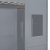 Twin Size House Loft Bed With Ladder And Wardrobe - Gray