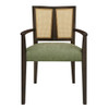 Mid Century Modern Arm Dining Chair Set With Rattan Backrest