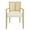 Mid Century Modern Arm Dining Chairs With Rattan Backrest