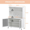 Contemporary Kitchen Pantry Cabinet With Glass Doors, Adjustable Shelves, Steel - Brushed Nickel