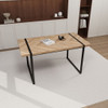 Modern Industrial Dining Table 59" Rectangular Light Wood With Metal Legs For 4 - 6 People - Natural Wood