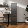 Modern 4 Drawer Metal Vertical Filing Cabinets With Lock For Home Office, Steel Construction, Letter / Legal / A4 / F4 Size - Brushed Nickel