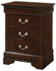 Louis Phillipe - 3 Drawer Nightstand - Cappuccino