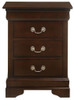 Louis Phillipe - 3 Drawer Nightstand - Cappuccino
