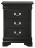 Louis Phillipe - 3 Drawer Nightstand - Black