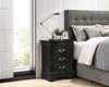 Louis Phillipe - 3 Drawer Nightstand - Black