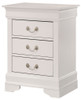 Louis Phillipe - 3 Drawer Nightstand - White