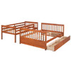 Twin Over Full Bunk Bed With Ladders And Two Storage Drawers - Walnut