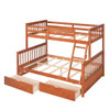 Twin Over Full Bunk Bed With Ladders And Two Storage Drawers - Walnut