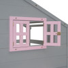 Twin Over Twin Bunk Bed With Drawers, Playhouse Inspired, Storage Box, Shelf, Window, And Roof - Gray