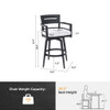 Modern Outdoor Swivel Bar Chairs, 360 Degree Rotation, Ergonomic Backrest, Armrests & Sunbrella Cushions, Weather Resistant (Set of 2) - Ember Black