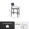 Modern Outdoor Bar Stools, Patio Chairs With Backrest And Footrest, Weather Resistant, Sunbrella Cushions (Set of 2) - Ember Black