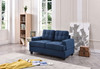 Chic Transitional Loveseat - Navy Blue