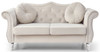 Elegant Flared Arm Loveseat - Ivory