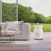 Contemporary Ceramic Drum Stool Indoor / Outdoor Side Table Glazed Accent Garden Stool - White