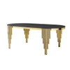 Oval Dining Table With Glass Top And Stainless Steel Base