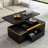 Multi Functional Adjustable Coffee Table With 4 Storage Stools