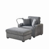 Comfy Corduroy Oversized Chaise Lounge Chair With Ottoman And Storage