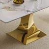 Modern Rectangular Dining Table For 6 - 8, Plated Hourglass Base