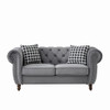 Chesterfield Velvet Upholstery Fabric Loveseat With Roll Armrest And Nailhead