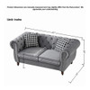 Chesterfield Velvet Upholstery Fabric Loveseat With Roll Armrest And Nailhead