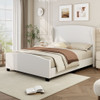 High Headboard Wingback Linen Upholstered Bed