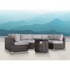 Wicker Outdoor Lounge Set With Cushions And Fire Pit