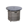 Wicker Outdoor Lounge Set With Cushions And Fire Pit