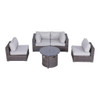 Wicker Outdoor Lounge Set With Cushions And Fire Pit