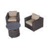 3 Piece Rattan Patio Sofa Set With Comfortable Cushions
