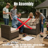Weather Resistant Rattan Wicker 4 Person Outdoor Lounge Set With Cushions - Gray Mix