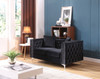 Modern Track Arm Loveseat - Black