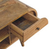 Circular Media Unit With 2 Open Slots - Oak