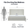 Carmen - King Upholstered Wingback Bed Frame With High Headboard - Ivory