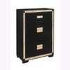 Lively - King 5 Pieces Bedroom Set With Glitter Detail And Padded Headboard With Lights - Black