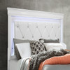 Shaker - Queen Bed With LED Lighting And Crystal Inspired Tufted Headboard - White