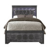 Shaker - King 5 Pieces Bedroom Set With Tufted Headboard And LED Lighting - Gray